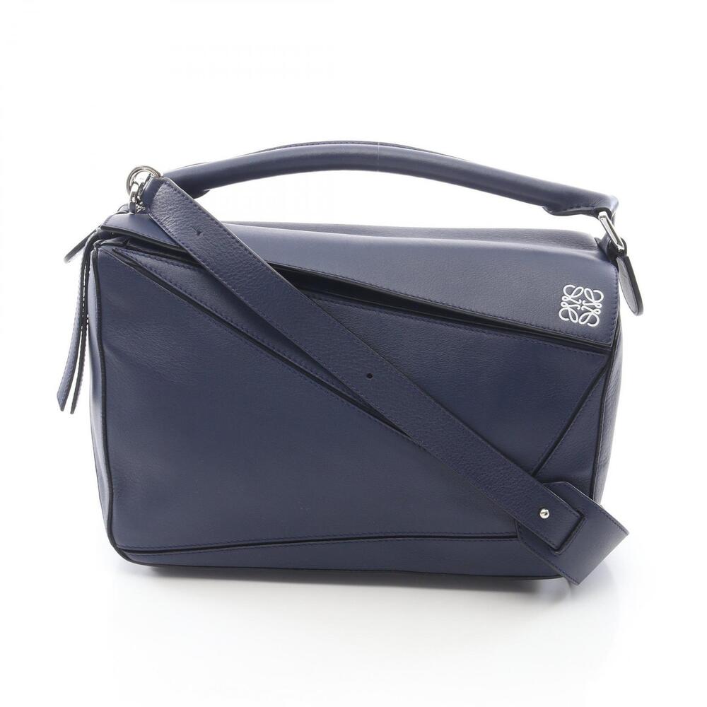Loewe Puzzle Bag Handbag Leather Navy Blue